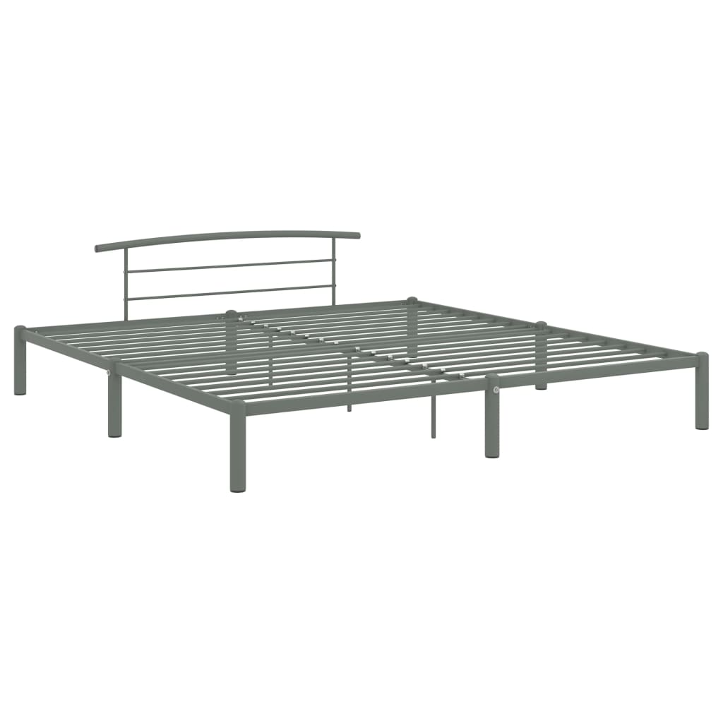 Cadre de lit sans matelas gris métal 200x200 cm - XIOS