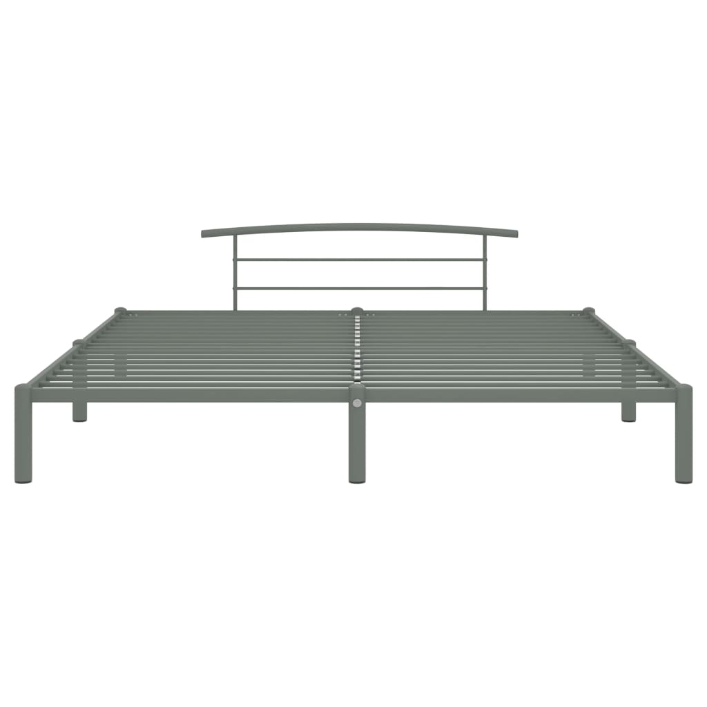 Cadre de lit sans matelas gris métal 200x200 cm - XIOS