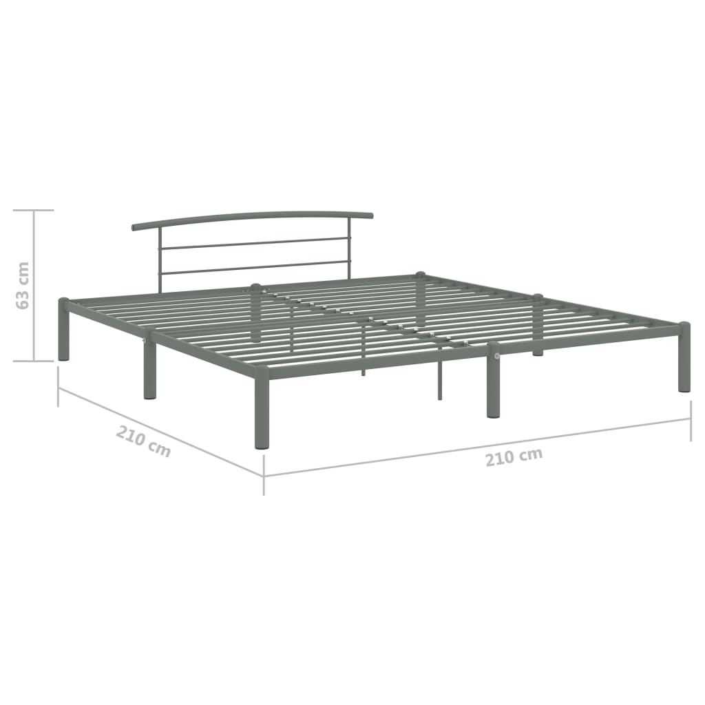Cadre de lit sans matelas gris métal 200x200 cm - XIOS