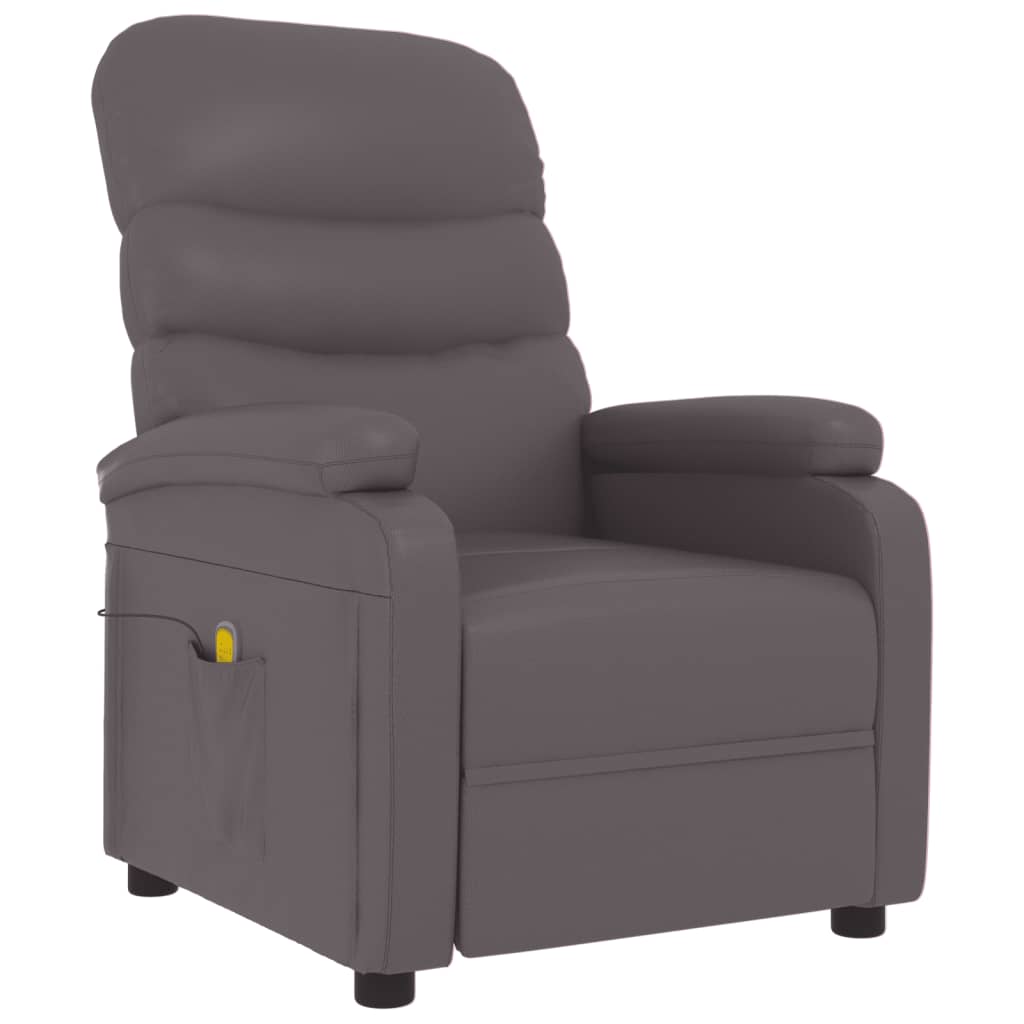 Fauteuil de massage Gris Similicuir Fauteuils électriques vidaXL