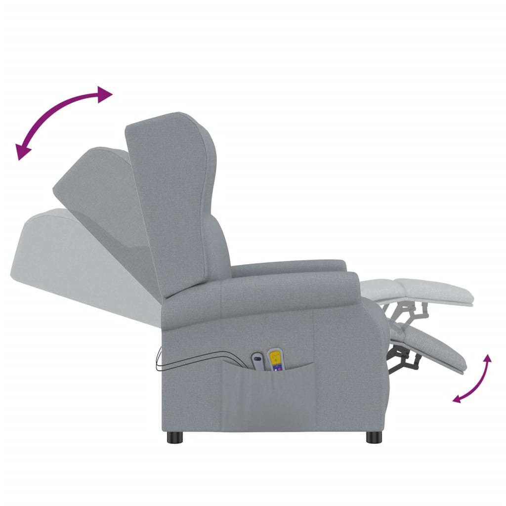 Fauteuil de massage inclinable Gris clair Tissu - XIOS