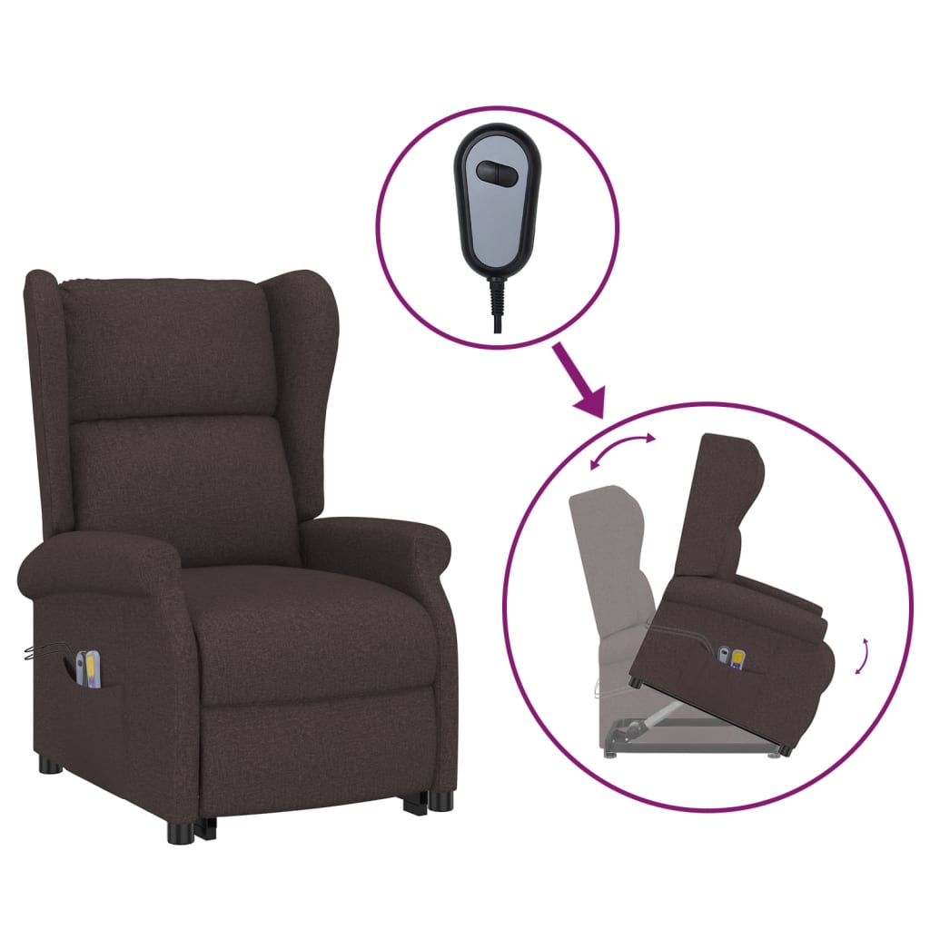 Fauteuil de massage Marron foncé Tissu