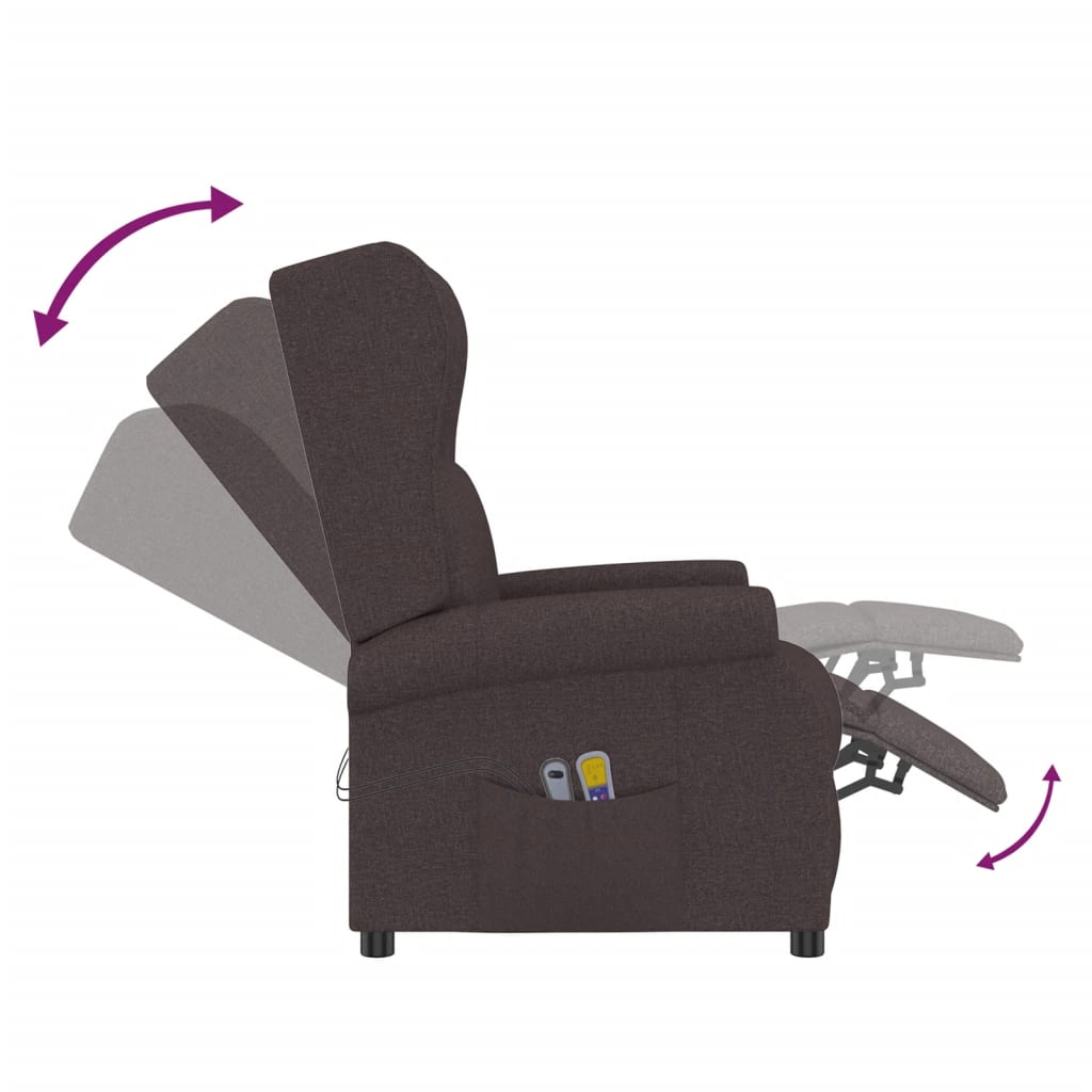 Fauteuil de massage Marron foncé Tissu