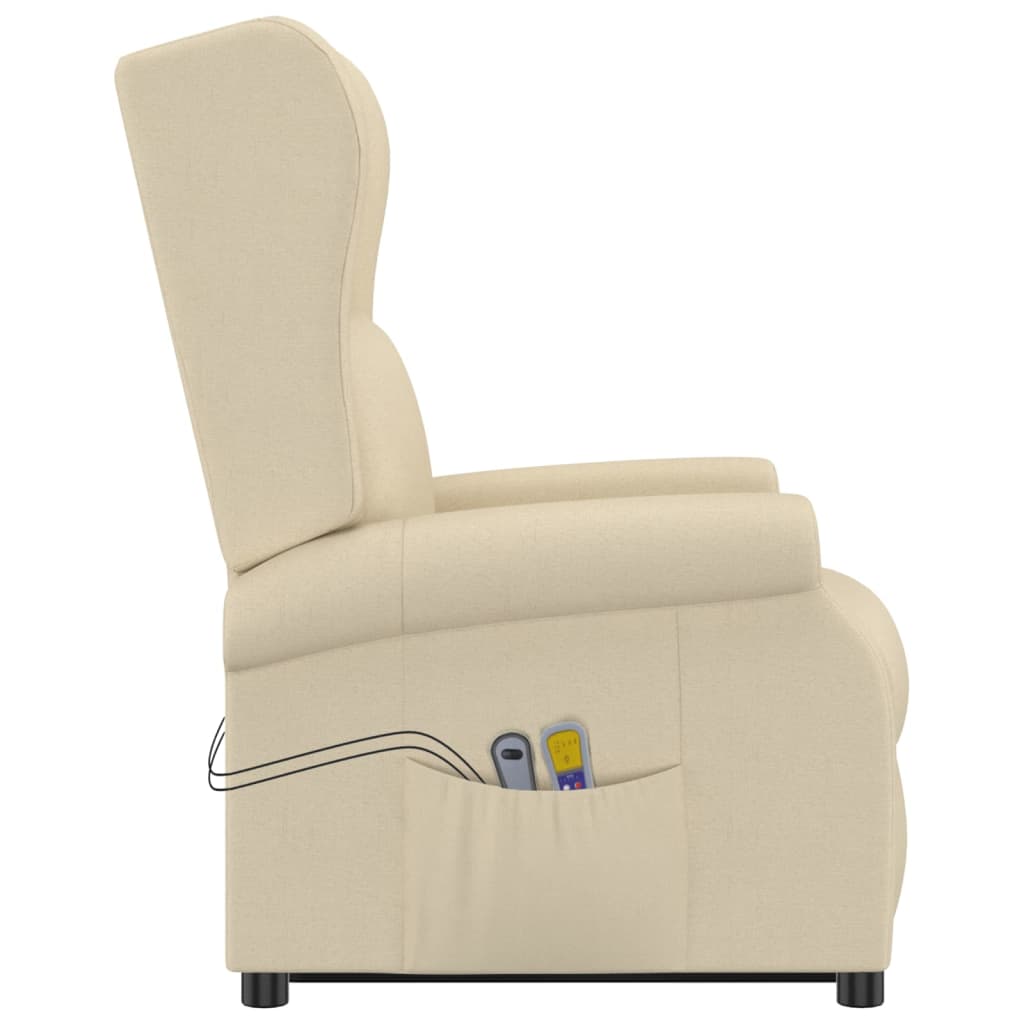 Fauteuil de massage Crème Tissu Fauteuils électriques vidaXL