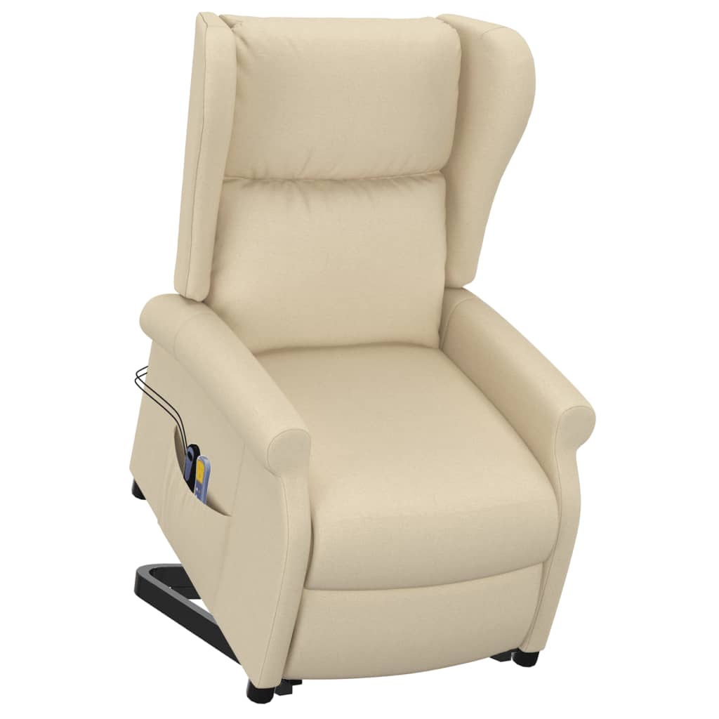 Fauteuil de massage Crème Tissu Fauteuils électriques vidaXL