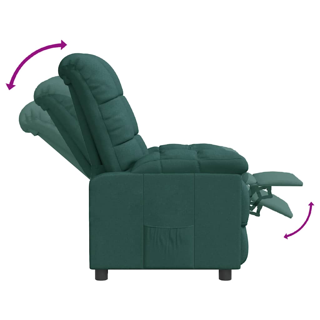 Fauteuil inclinable Vert foncé Tissu - XIOS