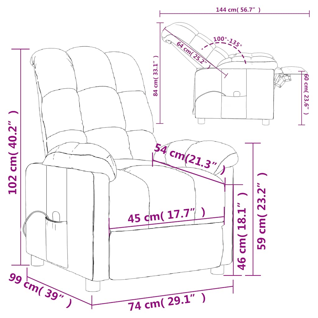 Fauteuil de massage Gris clair Tissu - XIOS