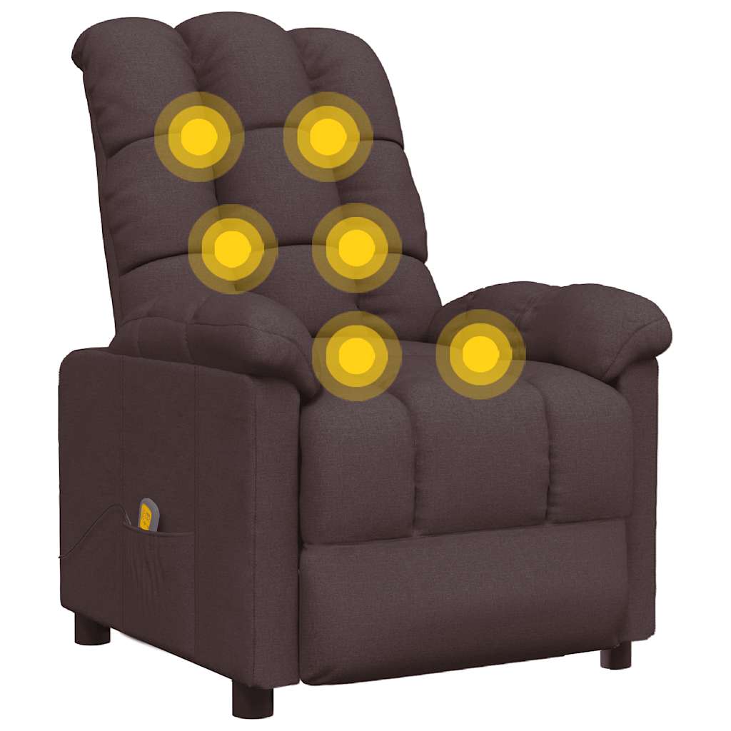 Fauteuil de massage Marron foncé Tissu - XIOS