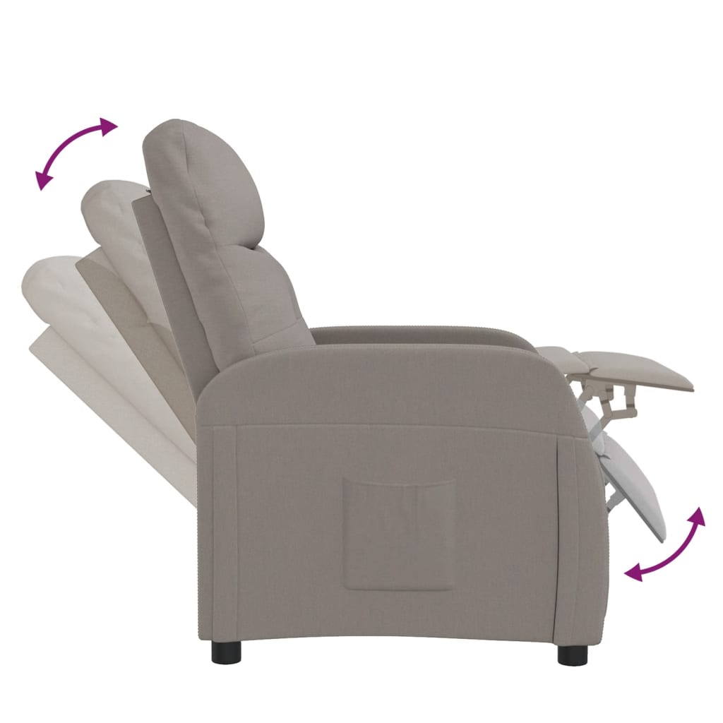 Fauteuil inclinable Taupe Tissu - XIOS