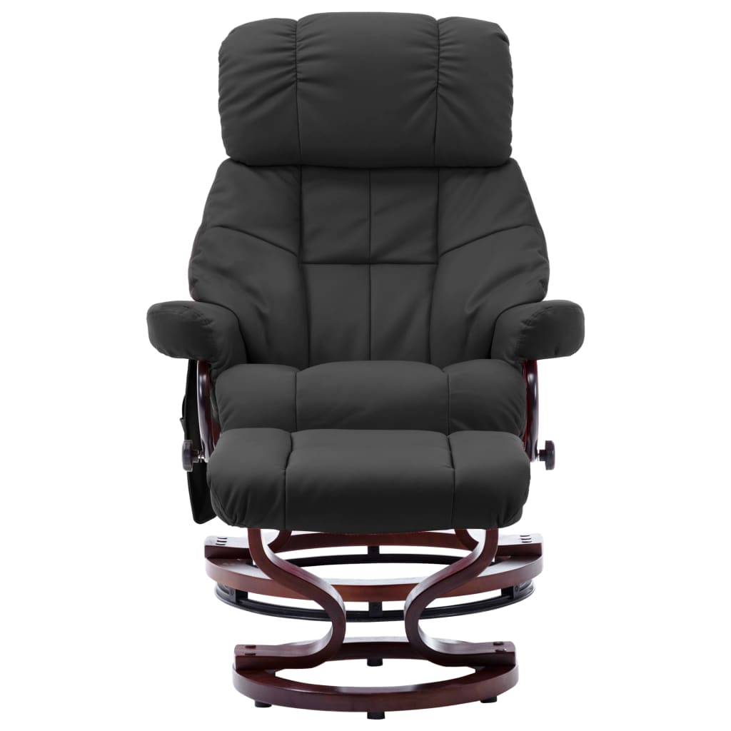 Fauteuil de massage inclinable Gris Similicuir et bois courbé - XIOS
