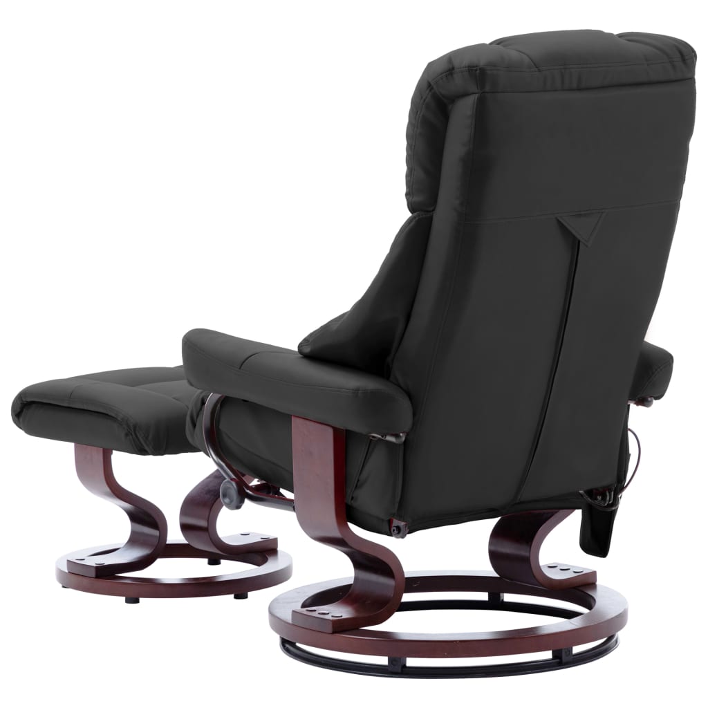 Fauteuil de massage inclinable Gris Similicuir et bois courbé - XIOS