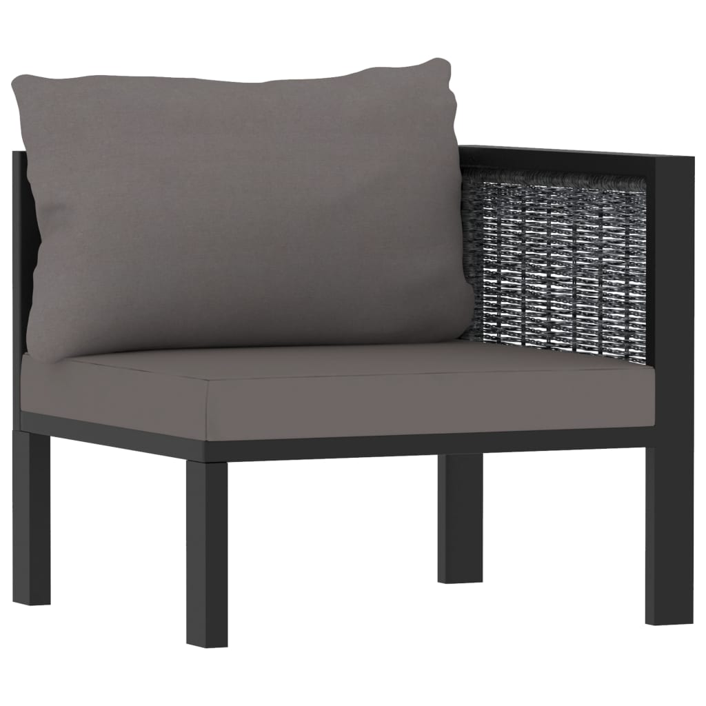 Canapé à 3 places avec coussins Anthracite Résine tressée - XIOS
