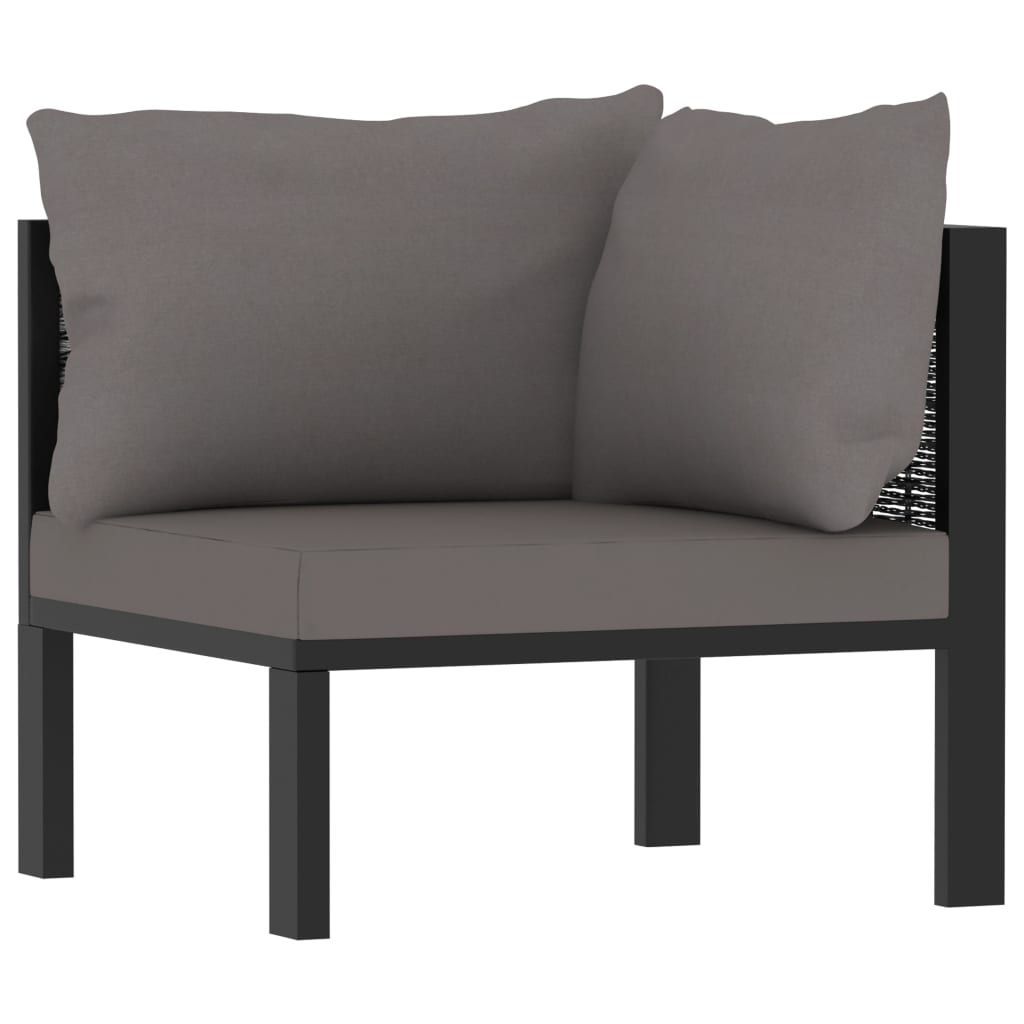 Salon de jardin 9 pcs avec coussins Résine tressée Anthracite Salons de jardin vidaXL