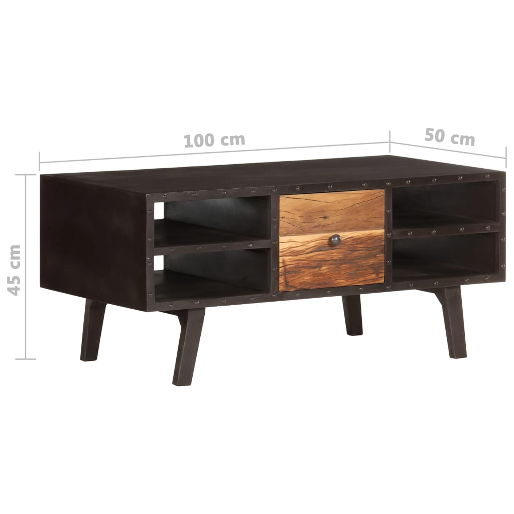 Table basse 100x50x45 cm Bois de récupération massif - XIOS