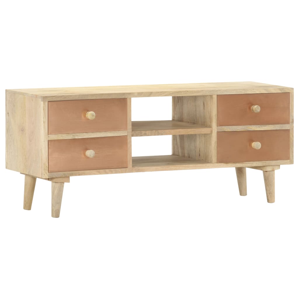 Meuble TV 110x30x45 cm Bois de manguier solide - XIOS