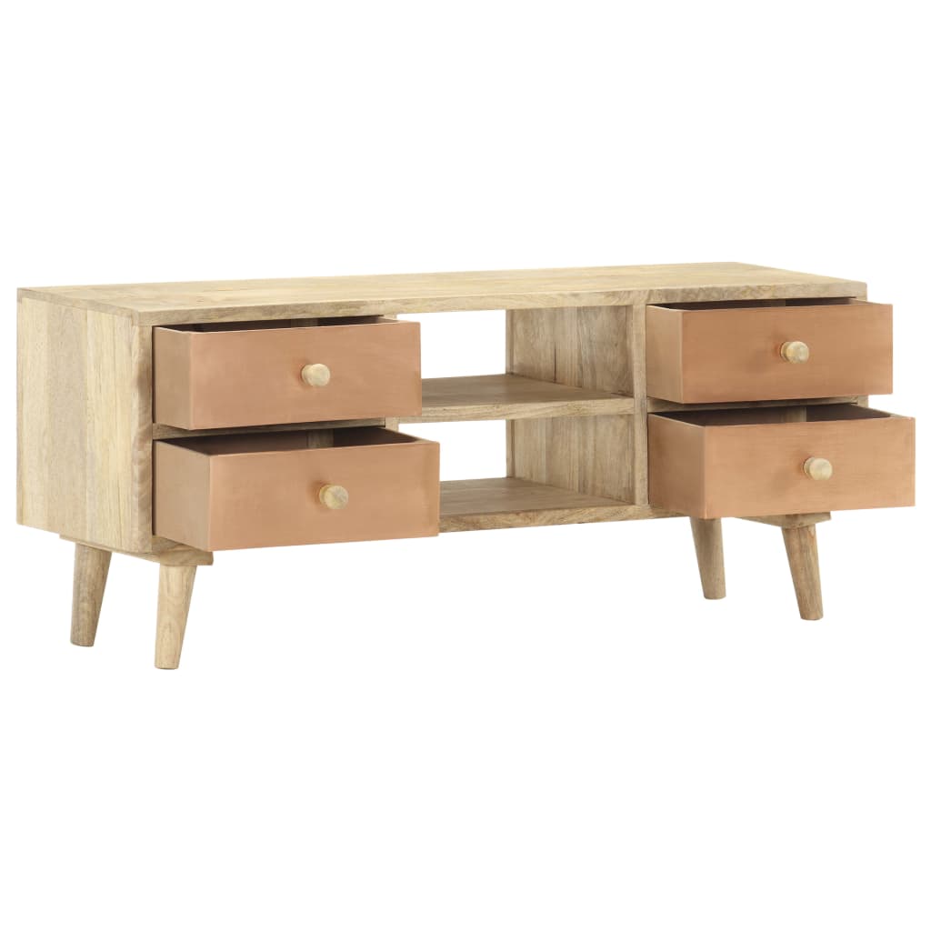 Meuble TV 110x30x45 cm Bois de manguier solide - XIOS