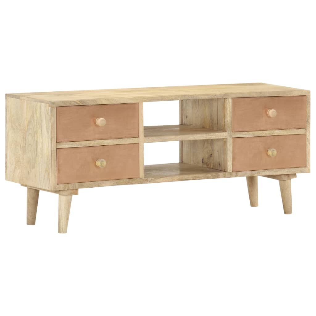 Meuble TV 110x30x45 cm Bois de manguier solide - XIOS
