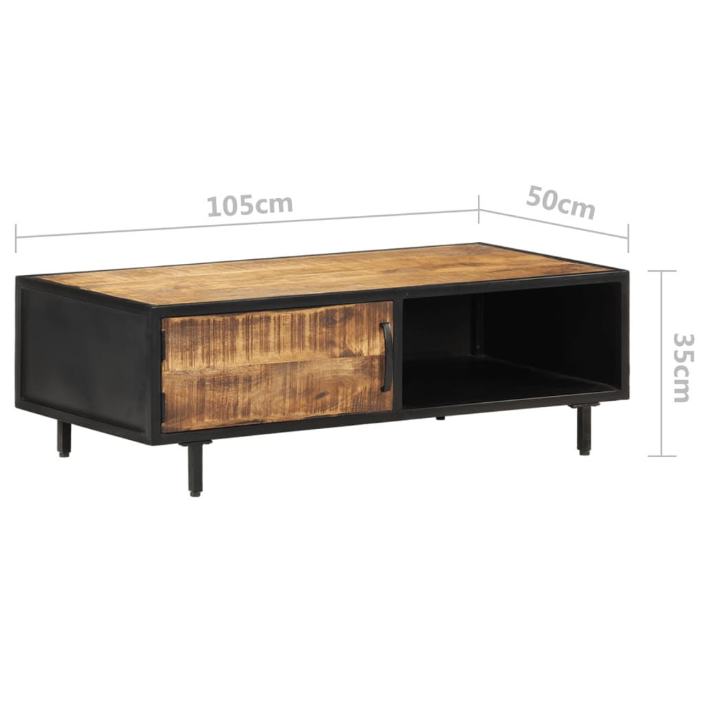 Table basse 105x50x35 cm Bois de manguier brut - XIOS