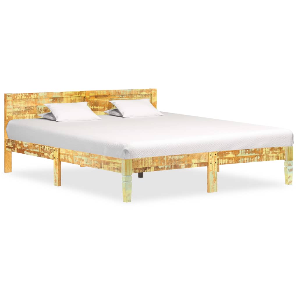 Cadre de lit sans matelas Bois de récupération massif 180x200cm - XIOS