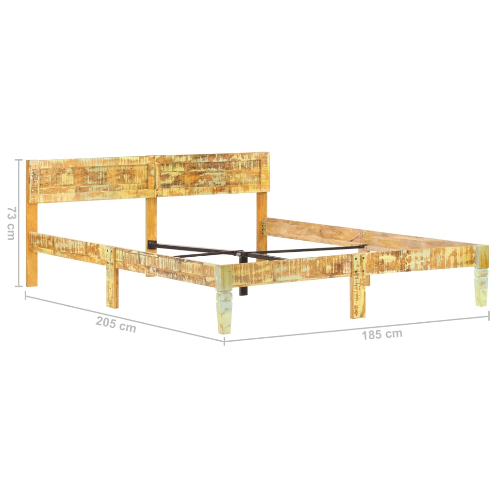 Cadre de lit sans matelas Bois de récupération massif 180x200cm - XIOS