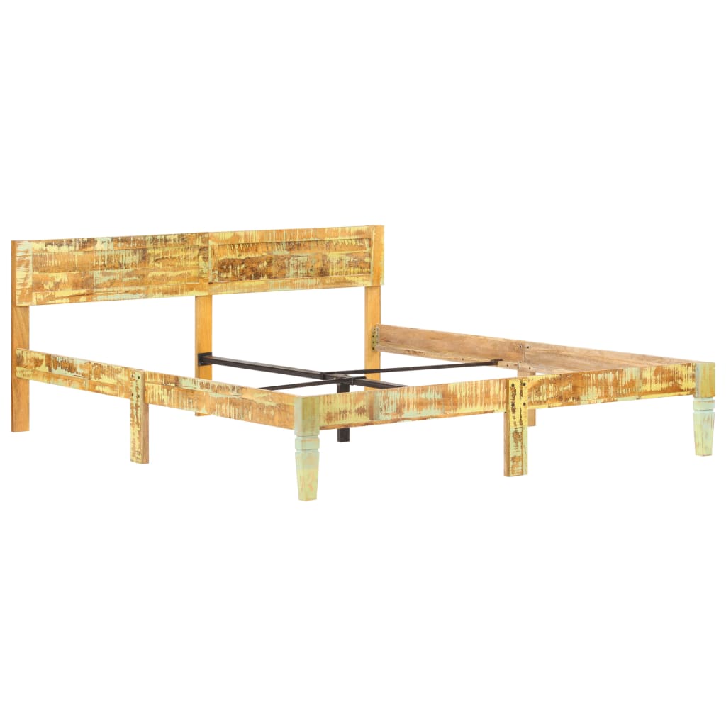 Cadre de lit sans matelas Bois de récupération massif 180x200cm - XIOS