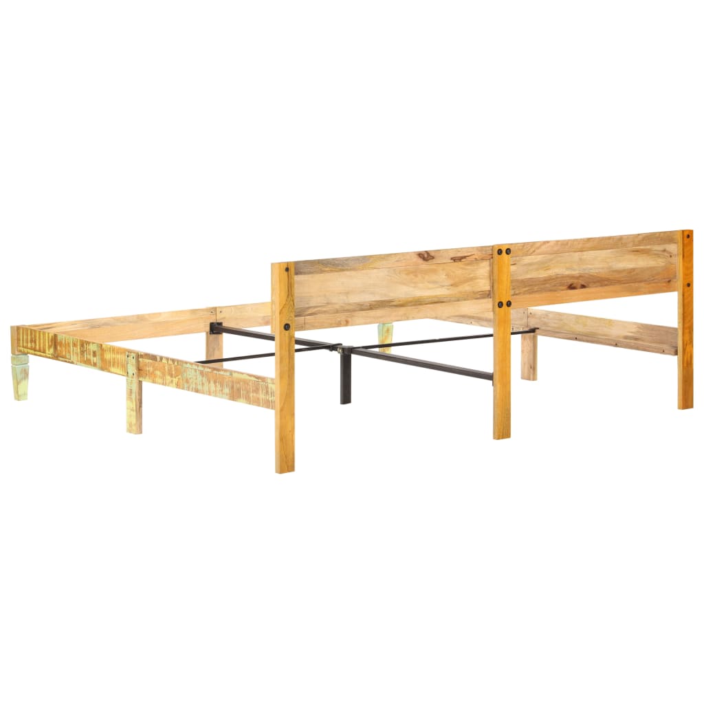 Cadre de lit sans matelas Bois de récupération massif 200x200cm - XIOS