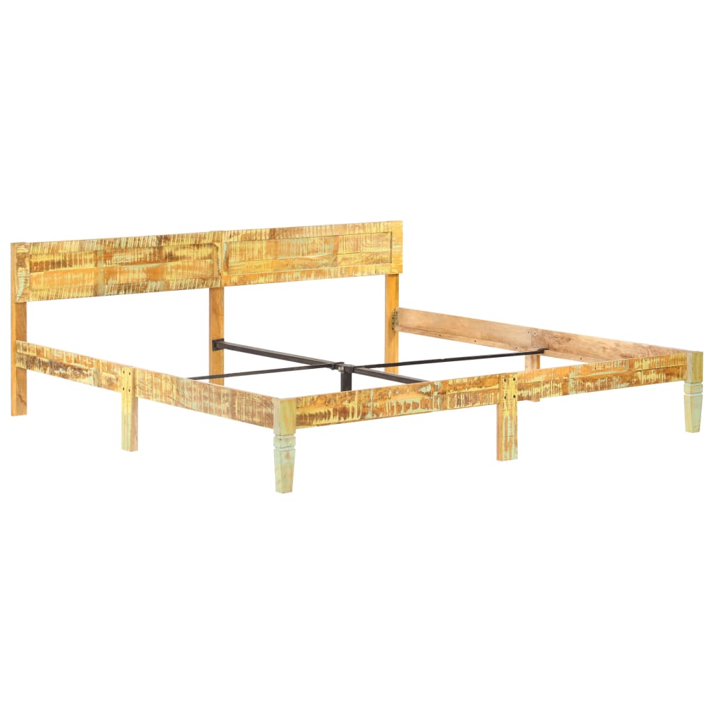 Cadre de lit sans matelas Bois de récupération massif 200x200cm - XIOS