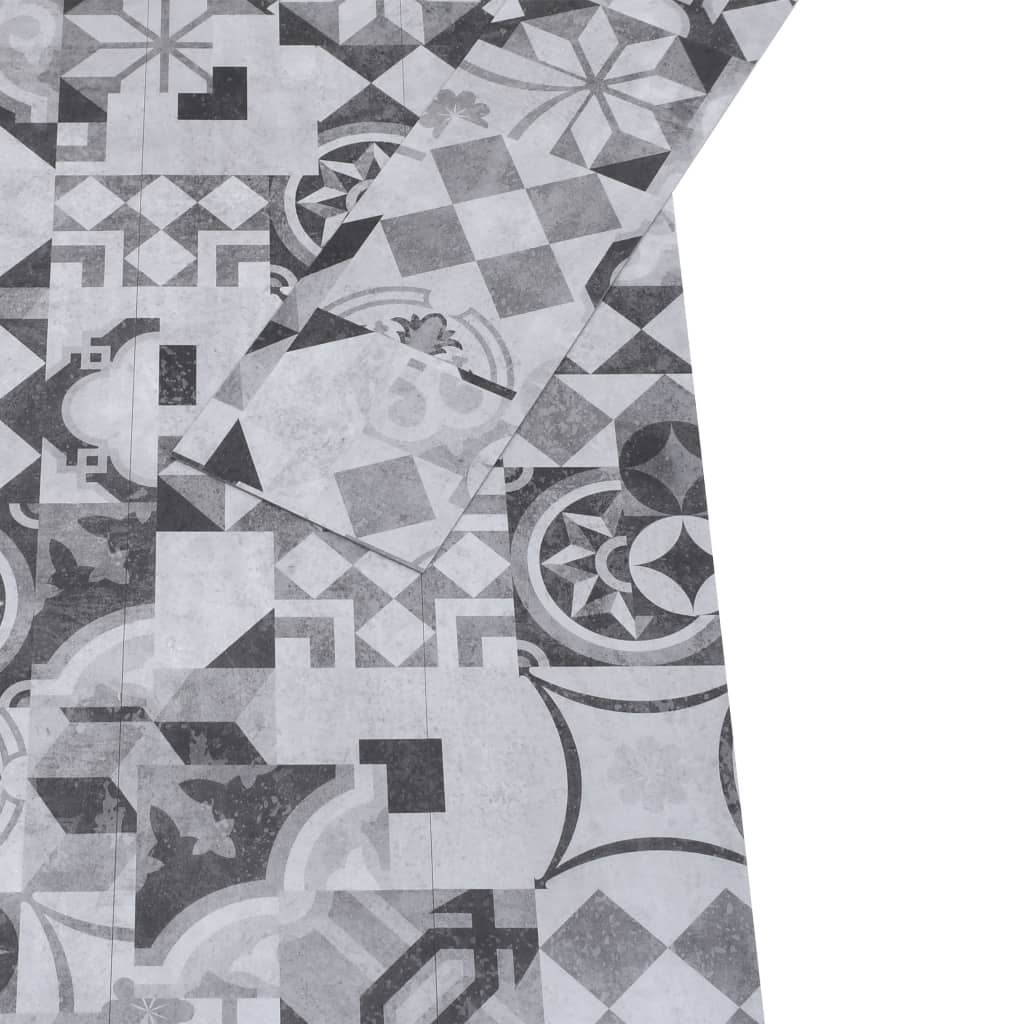 Planches de plancher PVC 5,02 m² 2 mm Autoadhésif Motif de gris Tapis & revêtements de sol vidaXL