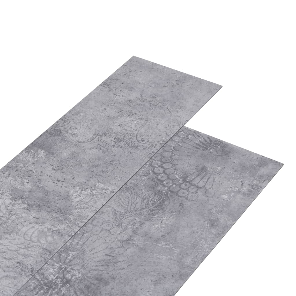 Planches de plancher PVC non auto-adhésif 5,26m²2mm Gris ciment Tapis & revêtements de sol vidaXL