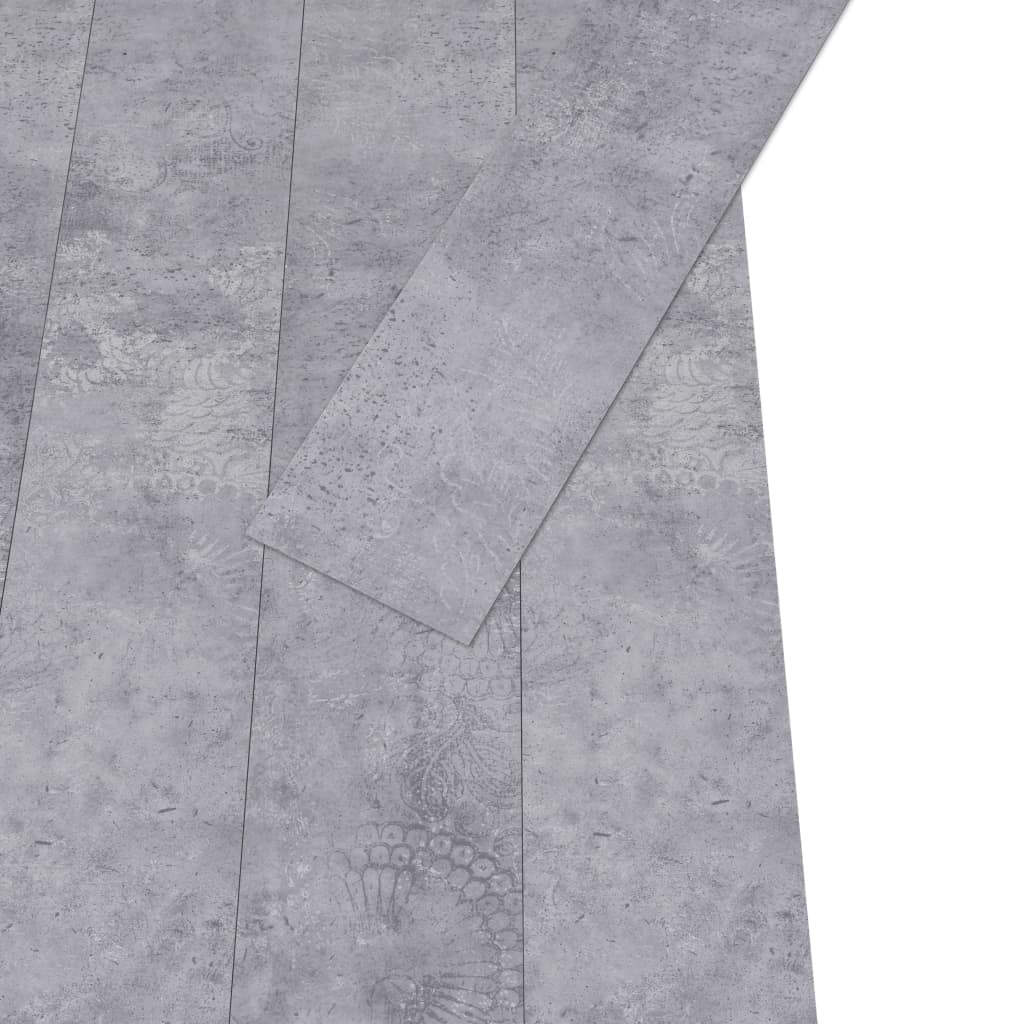 Planches de plancher PVC non auto-adhésif 5,26m²2mm Gris ciment Tapis & revêtements de sol vidaXL