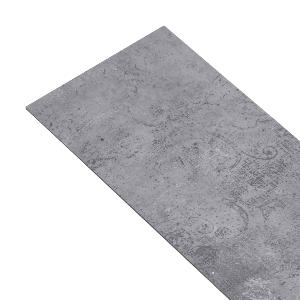 Planches de plancher PVC non auto-adhésif 5,26m²2mm Gris ciment Tapis & revêtements de sol vidaXL