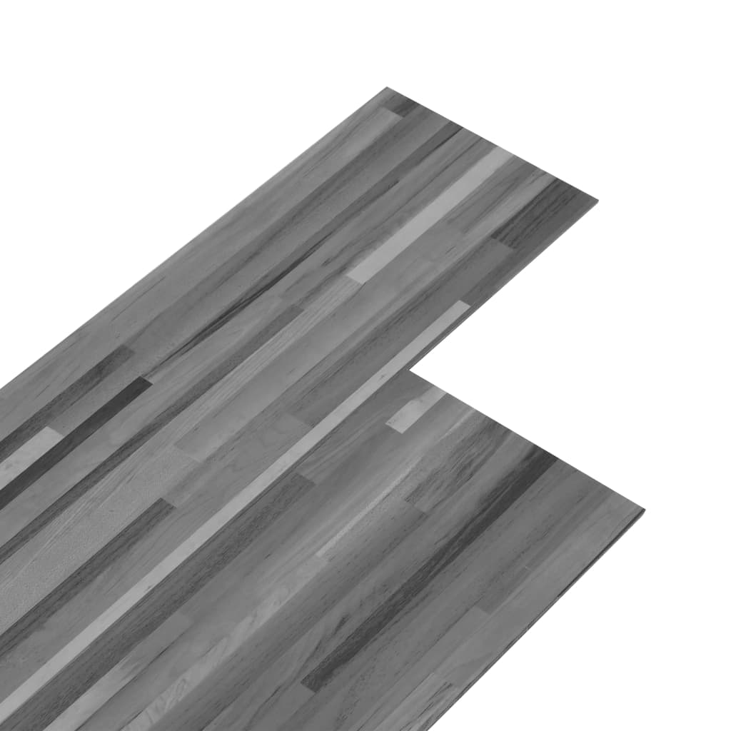 Planches de plancher PVC Non auto-adhésif 5,26 m²2 mm Gris rayé Tapis & revêtements de sol vidaXL
