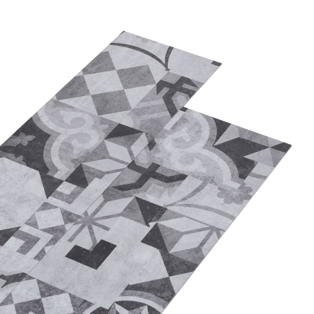 Planches de plancher PVC 4,46 m² 3 mm Autoadhésif Motif de gris Tapis & revêtements de sol vidaXL