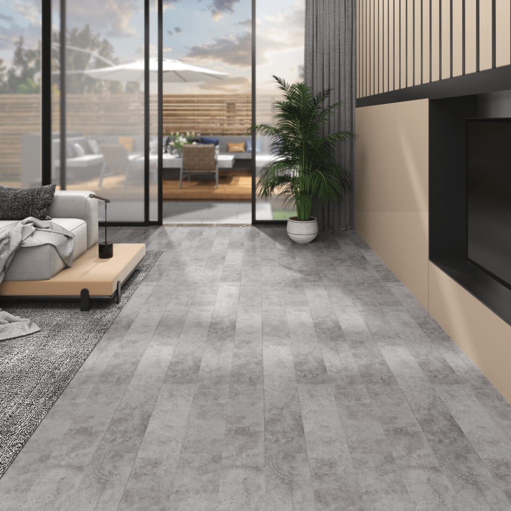 Dalles de plancher PVC 5,02 m² 2 mm autoadhésif gris béton Tapis & revêtements de sol vidaXL