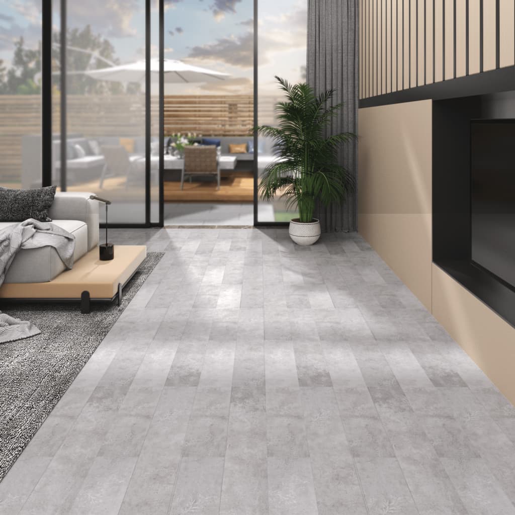 Dalles de plancher PVC 5,02 m² 2 mm autoadhésif gris terre Tapis & revêtements de sol vidaXL