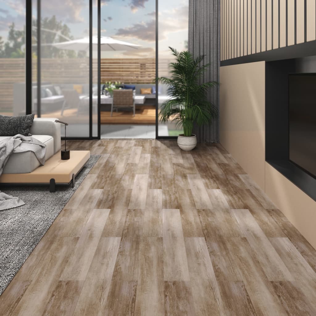 Dalles de plancher PVC 5,02 m² 2mm autoadhésif délavage de bois Tapis & revêtements de sol vidaXL