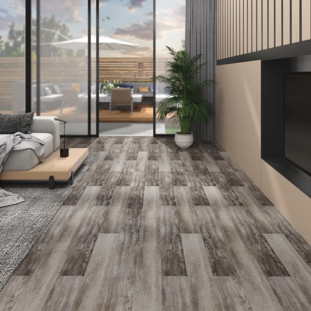 Dalles de plancher PVC 5,02 m² 2 mm autoadhésif marron bois mat Tapis & revêtements de sol vidaXL