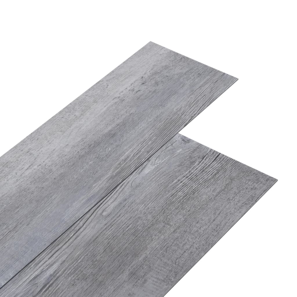 Dalles de plancher PVC 5,02 m² 2 mm autoadhésif gris bois mat Tapis & revêtements de sol vidaXL