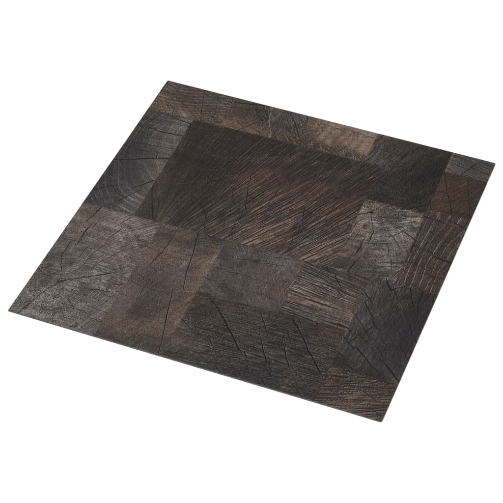 Dalle de plancher autoadhésif PVC 5,11 m² marron structure bois Tapis & revêtements de sol vidaXL
