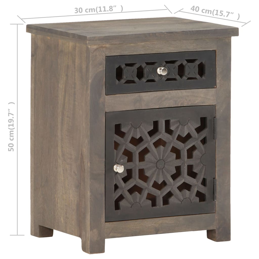 Table de chevet 40x30x50 cm Bois de manguier massif - XIOS