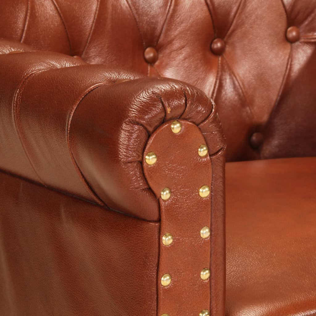 Fauteuil Marron Cuir de chèvre véritable - XIOS