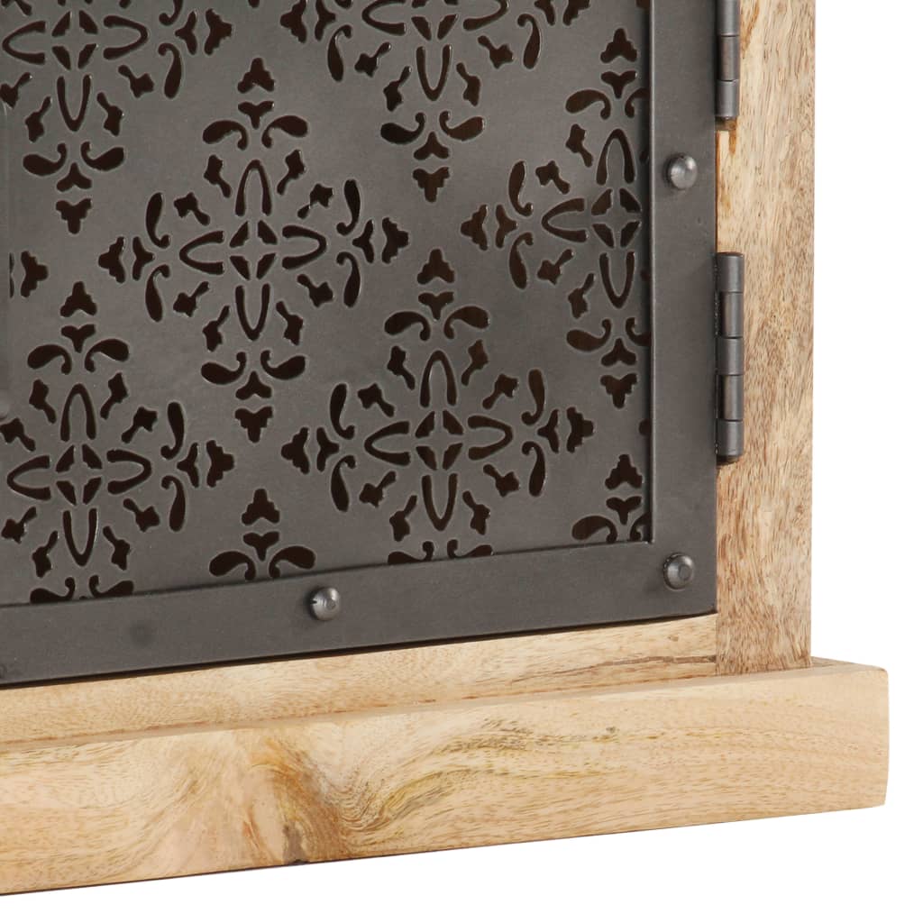 Meuble TV avec portes en acier 120x30x40 cm Bois de manguier - XIOS
