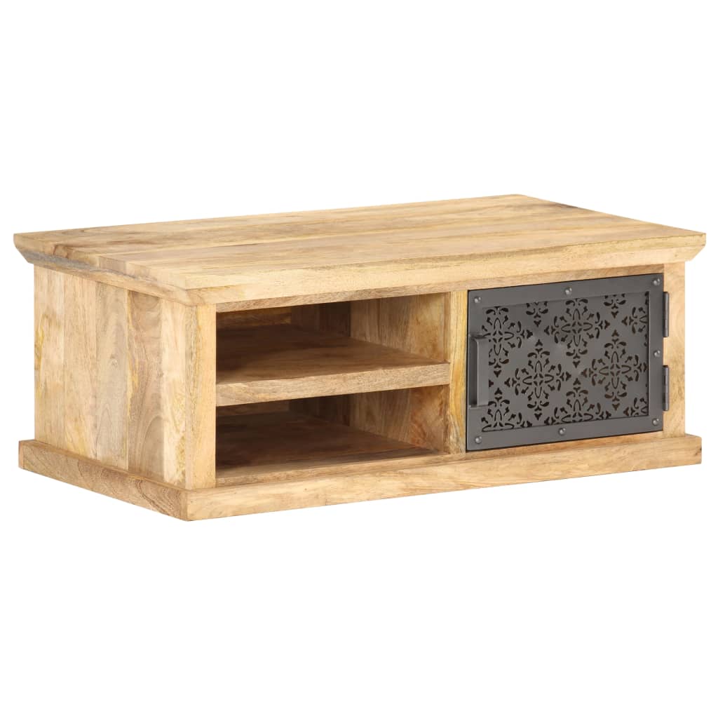 Table basse avec porte 90x50x35 cm Bois de manguier solide - XIOS