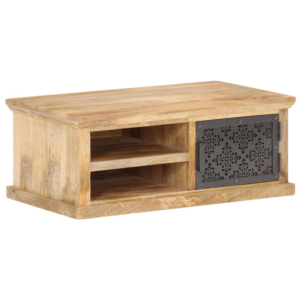 Table basse avec porte 90x50x35 cm Bois de manguier solide - XIOS