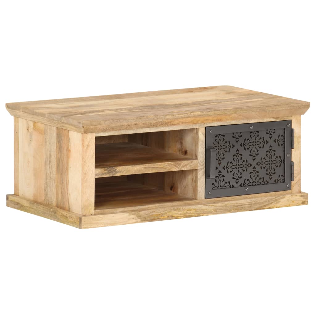Table basse avec porte 90x50x35 cm Bois de manguier solide - XIOS