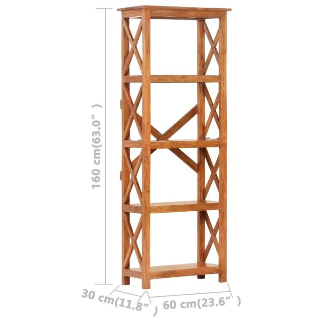 Bibliothèque 60x30x160 cm Bois massif d'acacia et finition miel - XIOS