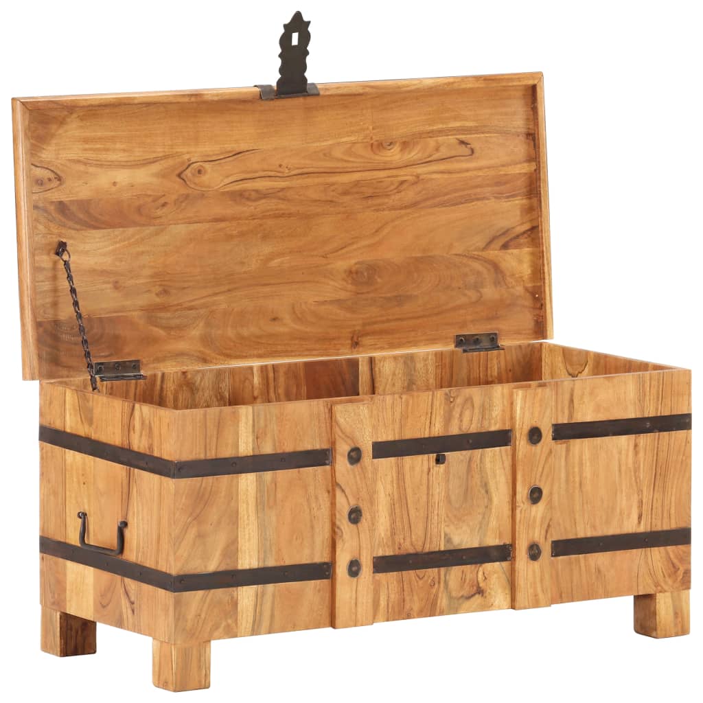 Coffre 90x40x40 cm Bois d'acacia solide - XIOS