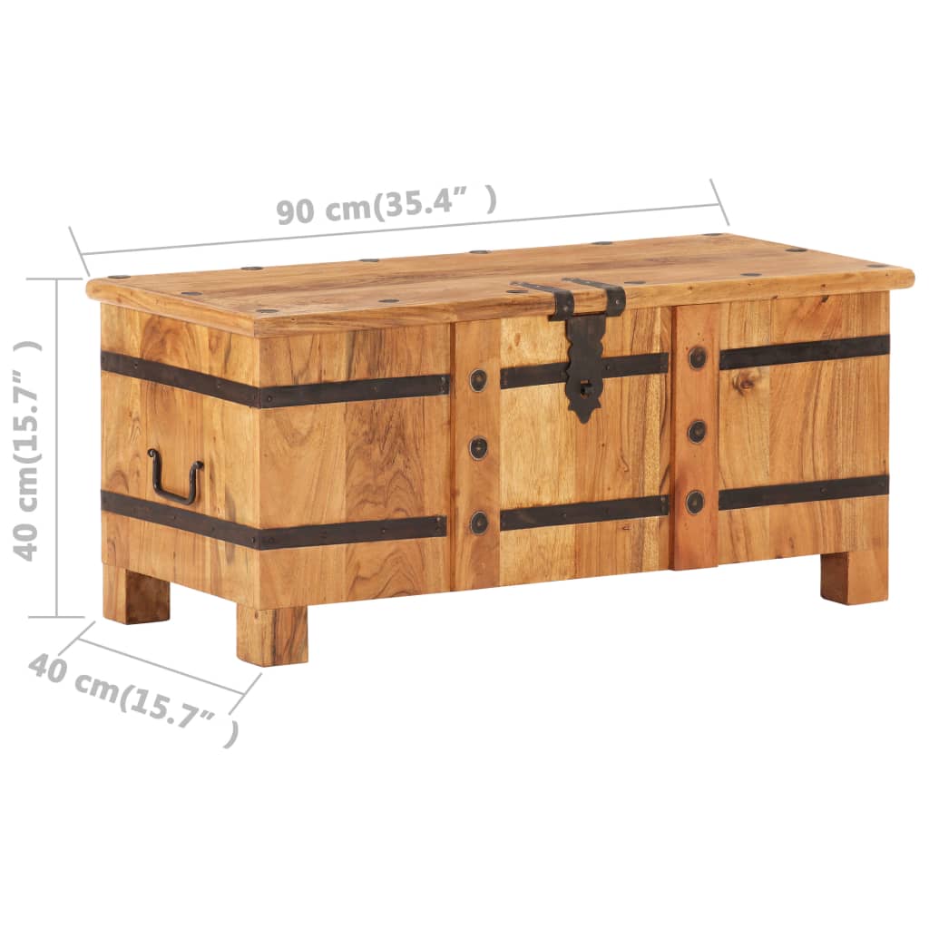 Coffre 90x40x40 cm Bois d'acacia solide - XIOS