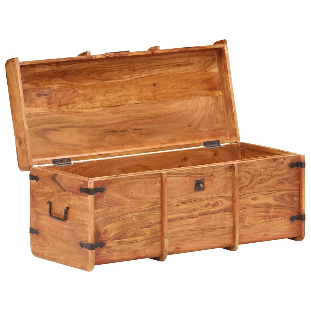 Coffre de rangement 90x40x40 cm Bois d'acacia solide - XIOS