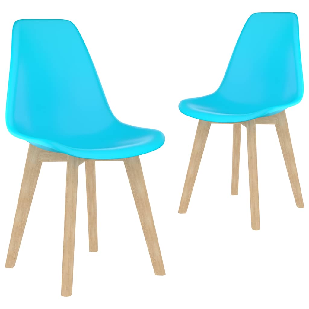 Chaises à manger lot de 2 bleu plastique